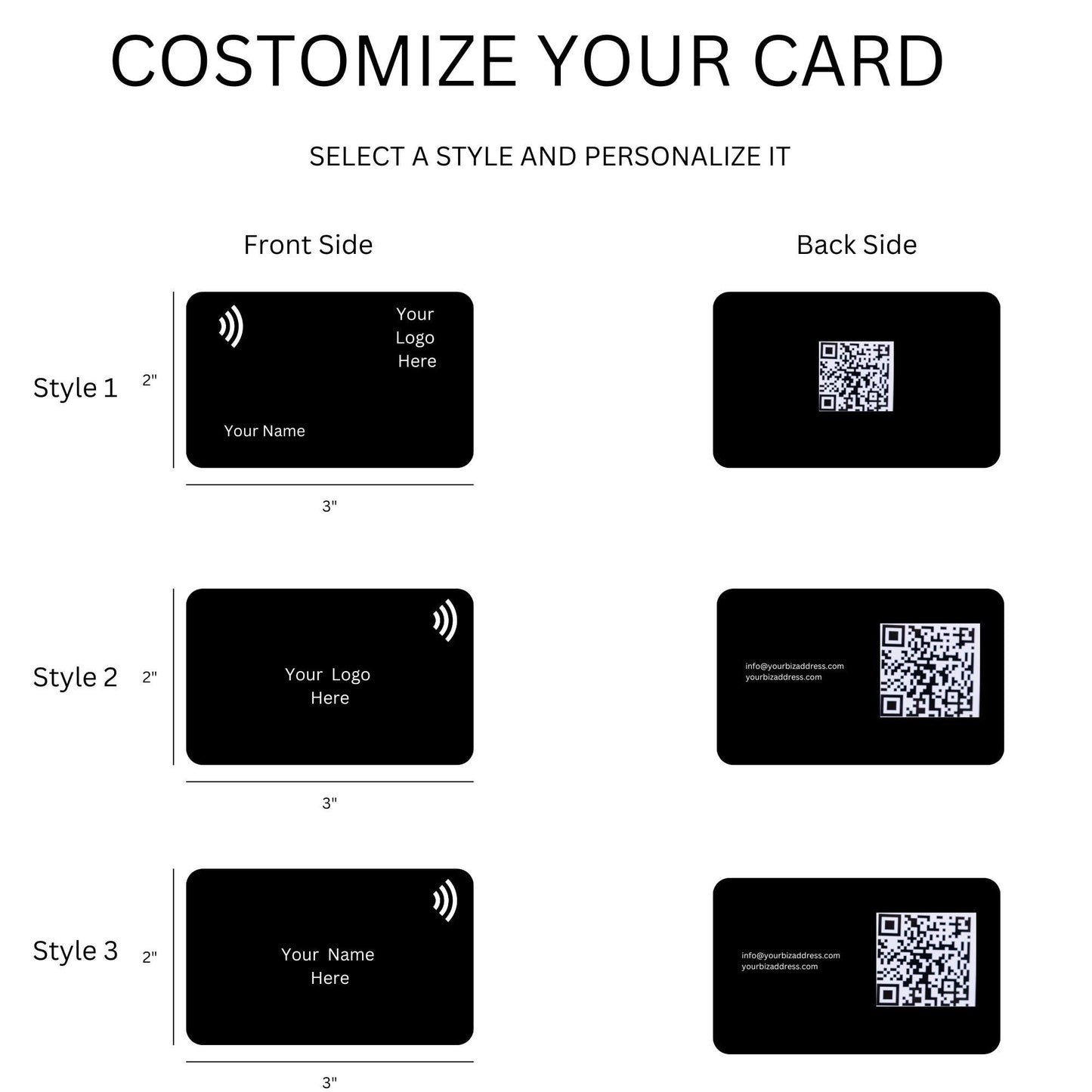 Personalised NFC Business Card, Personalised Smart Business card, QR code Business Card, Smart NFC Business Card, Contactless Card